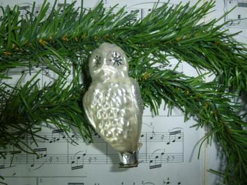 oude glazen kerstbal uil  uiltje op knijper beschikbaar voor biedingen