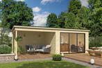 Blokhut met overkapping Pernilla 385x295 + Aanbouw onbehande, Verzenden, Nieuw