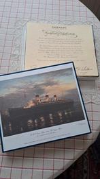 Bonbondoos Queen Mary 1936 the Voyage.Ahead met Cunard CLUB., Verzenden, Zo goed als nieuw, Overige typen
