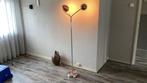 Staande vloer lamp, 2 draaibare kelkjes koper kleur/ chroom, Huis en Inrichting, Lampen | Vloerlampen, Ophalen, Zo goed als nieuw