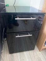 Zwarte hoogglans nachtkastjes (2 stuks), Huis en Inrichting, Kasten | Ladekasten, 1 of 2 laden, Ophalen of Verzenden, Zo goed als nieuw