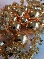 Kerstballen + 2 slingers, goud, Diversen, Gebruikt, Ophalen