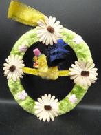 Antieke chenille paaskrans met kuikentje, Diversen, Pasen, Ophalen of Verzenden, Nieuw