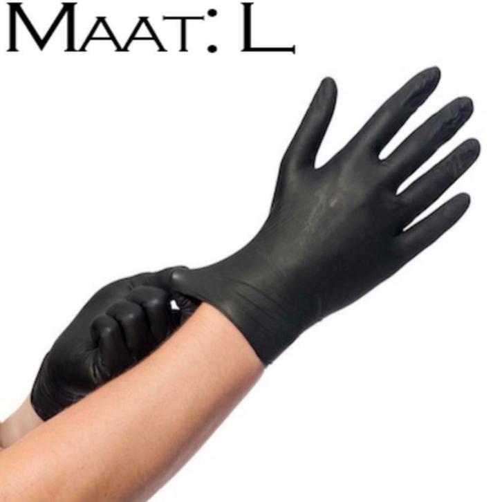 ZWARTE nitril handschoenen Easyglide, 100 stuks, maat L, Sieraden, Tassen en Uiterlijk, Uiterlijk | Cosmetica en Make-up, Nieuw