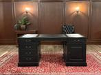 Klassiek Engels bureau zwart (partnerdesk) #588, Ophalen of Verzenden, Zo goed als nieuw, Bureau
