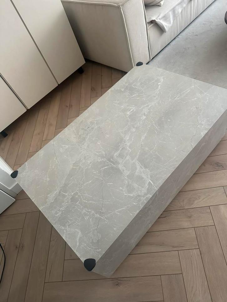 Salontafel lesley met travertijnlook, Huis en Inrichting, Tafels | Salontafels, Zo goed als nieuw, Minder dan 50 cm, 100 tot 150 cm