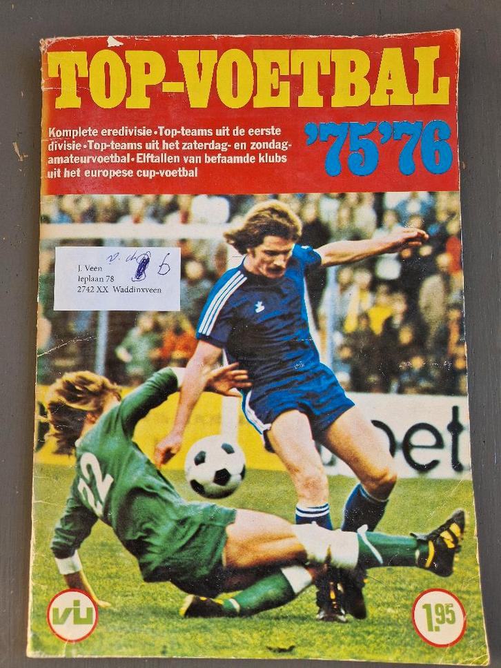 vanderhout topvoetbal 75/76, Verzamelen, Sportartikelen en Voetbal, Gebruikt, Poster, Plaatje of Sticker, Overige binnenlandse clubs