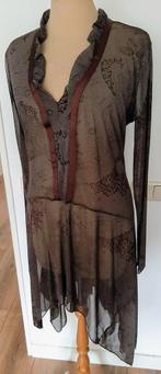 Azuri puntgave aparte trendy tuniek 42 / 44, Kleding | Dames, Jurken, Bruin, Verzenden, Maat 42/44 (L), Zo goed als nieuw