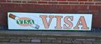 Groot vintage emaille bord met reclame voor Visa-sigaretten., Ophalen, Reclamebord, Gebruikt, .