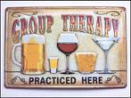 GROUP THERAPY Bier Retro vintage Metalen Cafe Wandbord, Nieuw, Overige merken, Reclamebord, Plaat of Schild, Verzenden