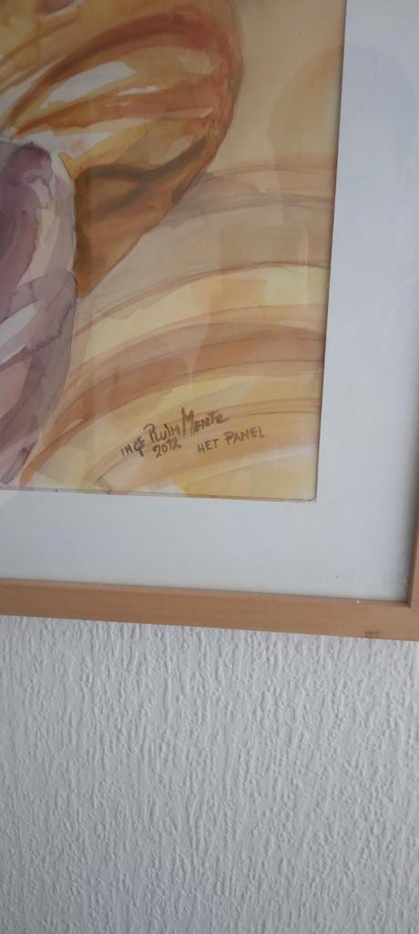 Het panel gemaakt door Inge Pluim Mentz 2012 aquarel, Antiek en Kunst, Kunst | Schilderijen | Abstract, Ophalen of Verzenden