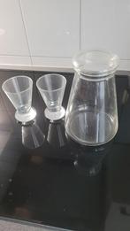 Waterkan met 2 glazen, Ophalen of Verzenden