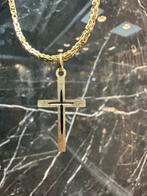 14k gouden koningsketting met kruis| 65 cm, Verstelbaar, Nieuw, Ophalen of Verzenden, Goud