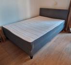 Grijze boxspring (Sabovik), Huis en Inrichting, Ophalen of Verzenden, Gebruikt, Tweepersoons, 140 cm