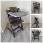 ZGAN! Stokke Tripp Trapp hazy grey met babyset, tray evt.2x, Stoelverkleiner, Ophalen of Verzenden, Zo goed als nieuw, Stokke Tripp Trapp