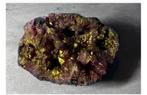 Aqua kristal calciet Geode gekleurd, in beschermfolie lijst, Verzamelen, Mineralen en Fossielen, Ophalen of Verzenden, Mineraal
