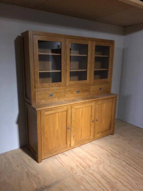 Eiken Buffet-Vitrinekast, Huis en Inrichting, Kasten | Vitrinekasten, Zo goed als nieuw, 150 tot 200 cm, 150 tot 200 cm, 50 tot 75 cm