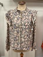 Blouse Atelier Reve ecru zwart roze maat 42  XL ruches, Ophalen of Verzenden, Zo goed als nieuw, Maat 42/44 (L), Zwart
