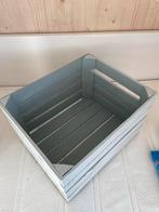 Houten kratten grijs/wit en vergrijsd groen/wit, Ophalen, Gebruikt, 40 tot 60 cm, Minder dan 35 cm