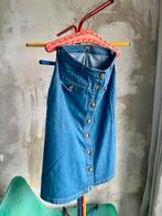 Lange spijker rok blauw denim spijkerrok knopen King Louie, Blauw, Ophalen of Verzenden, Zo goed als nieuw, Knielengte