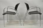 Brayton design 4 stoelen chroom met zwart leer, Ophalen, Gebruikt, Zwart, Mid century modern vintage