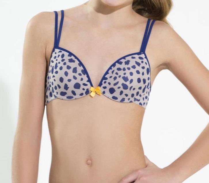 Boobs & Bloomers beige donkerblauw tiener bh Maare 70A, Kleding | Dames, Ondergoed en Lingerie, BH, Beige, Ophalen of Verzenden