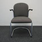 Gispen 413 RL Dutch Originals Design Stoelen | Grijs | Slede, Huis en Inrichting, Gebruikt, Ophalen of Verzenden, Metaal, Grijs