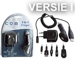 COM 3 in 1 Charger versie I, Telecommunicatie, Mobiele telefoons | Telefoon-opladers, Nieuw, Verzenden