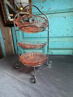 Roze Persglazen Gebaksbordjes + Etagaire, Antiek en Kunst, Ophalen of Verzenden