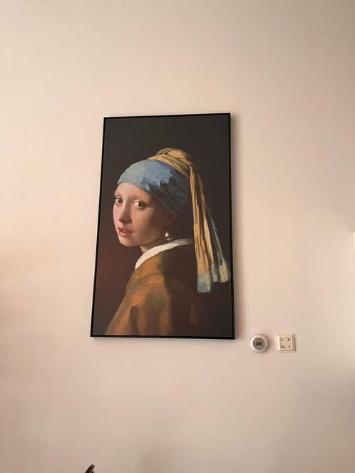 Meisje met de parel in zwarte lijst (70cm x 120cm), Antiek en Kunst, Kunst | Schilderijen | Abstract, Ophalen