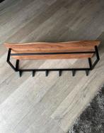 Mooie mango houten wandkapstok met plank - 100cm, Wandkapstok, Ophalen of Verzenden, Zo goed als nieuw, Minder dan 100 cm