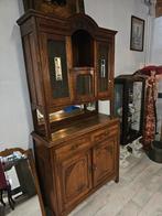 Antieke buffetkast met glas in lood, Ophalen of Verzenden