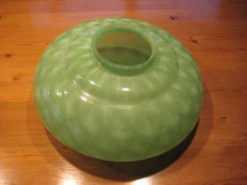 Brocante hanglamp groen glas beschikbaar voor biedingen