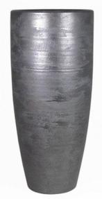 Antraciet grijs hoge keramiek 2 vazen, Huis en Inrichting, Woonaccessoires | Vazen, Overige kleuren, 50 tot 75 cm, Aardewerk of Porselein