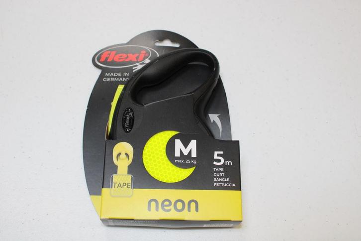 Flexi TAPE neon M 5m max 25KG geel, Dieren en Toebehoren, Hondenriemen, Nieuw, Hondenriem, Ophalen of Verzenden