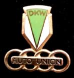 D.K.W. Auto Union speld- groen-wit emaille, Verzamelen, Speldjes, Pins en Buttons, Verzenden, Nieuw, Transport, Speldje of Pin