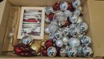 Kerstballen in verschillende maten wit/zilver/rood, Gebruikt, -, -, Ophalen of Verzenden