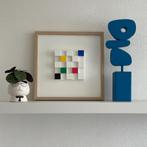 Schilderij van blokken uit oude blokkendoos - recycling, Minder dan 50 cm, Nieuw, Ophalen of Verzenden, Schilderij