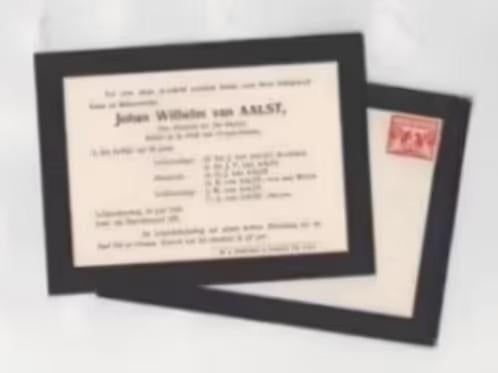 Rouwkaart 's-Gravenhage Van Aalst Kapitein ter Zee 1926., Verzamelen, Ophalen of Verzenden, Rouwkaart