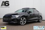 Audi A3 Limousine 35 TFSI S edition 150PK Automaat Panoramad, Auto's, Audi, 4 cilinders, Zwart, Bedrijf, 690 kg