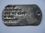 dog tags militaria identiteitsplaatje Clinton bodemvondst, Ophalen, Landmacht, Amerika, Embleem of Badge