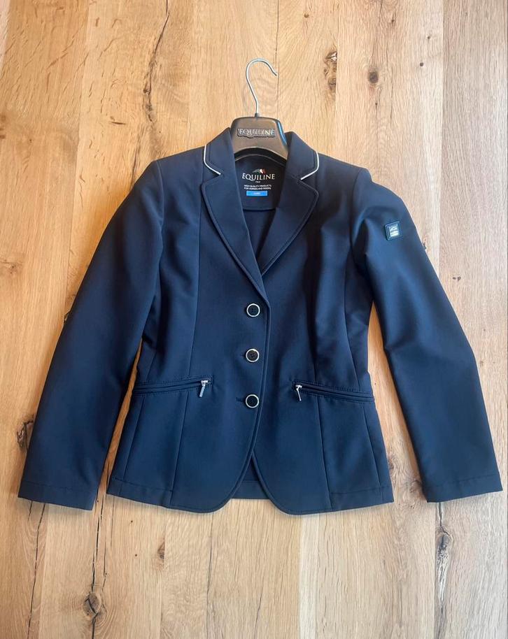 Equiline wedstrijdjasje zwart junior, Dieren en Toebehoren, Paardrijkleding, Zo goed als nieuw, Bovenkleding, Dressuur, Ophalen of Verzenden
