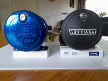 WEEBASS 5.2l met lever drag rechtshandige reel made by OMOTO beschikbaar voor biedingen