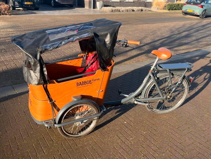 Babboe E-curve elektrische bakfiets, Fietsen en Brommers, Fietsen | Bakfietsen, Zo goed als nieuw, Overige merken, 4 kinderen of meer