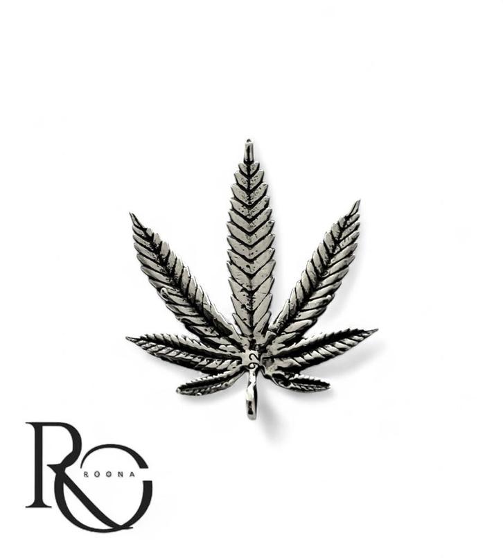 Zilveren Wietblad Hanger – 925 zilver., Sieraden, Tassen en Uiterlijk, Kettinghangers, Nieuw, Zilver, Zilver, Bloem of Plant, Ophalen of Verzenden