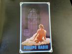 Vintage emaille PHILIPS RADIO reclame bord, Ophalen of Verzenden