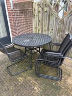 Tuintafel met 4 stoelen, Tuin en Terras, Ophalen, 4 zitplaatsen, Gebruikt, Aluminium