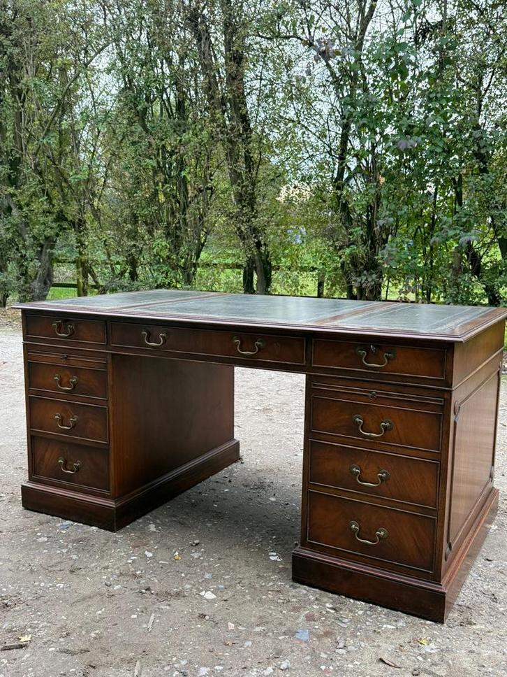 Antiek Bureau met Leren Inleg, Antiek en Kunst, Antiek | Kantoor en Zakelijk, Ophalen of Verzenden
