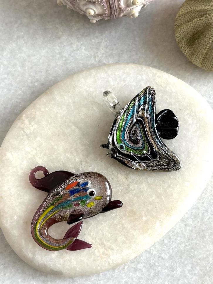 Glazen vis hangers (prijs per stuk), Sieraden, Tassen en Uiterlijk, Bedels, Zo goed als nieuw, Overige merken, Edelsteen, 4 bedels of meer