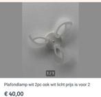 Zgan plafondlamp 2x wit, Ophalen of Verzenden, Gebruikt, Minder dan 50 cm